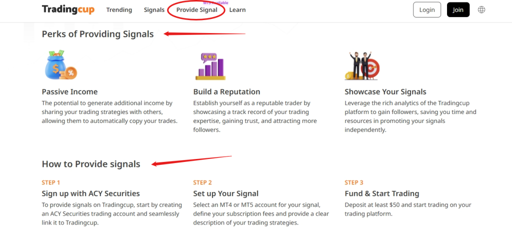 signal provider on tradingcup steps